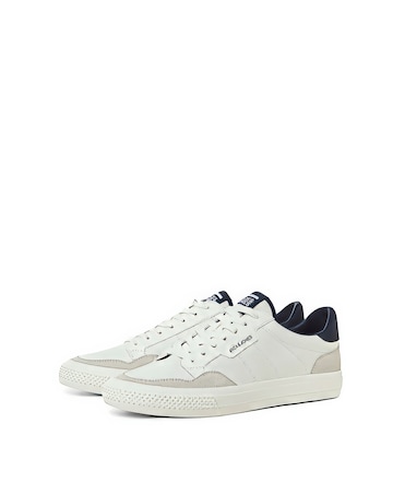 Jack & Jones Faux Leather Logo Trainers - White/Navy