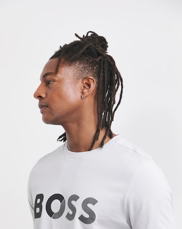 BOSS Short Sleeve Tape Logo T-Shirt - Light Grey
