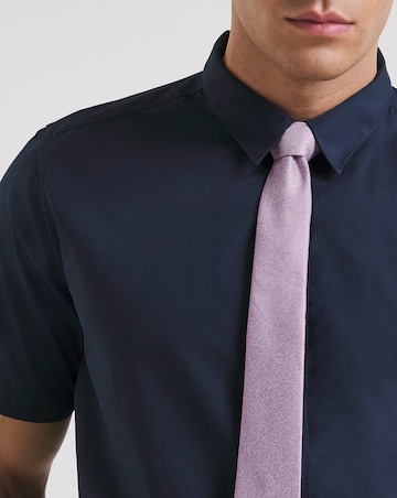 Navy Short Sleeve Formal Shirt Long