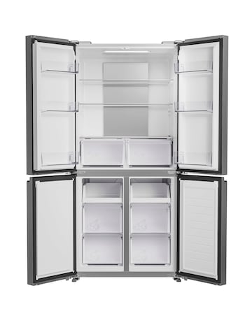 Hoover HHCR3818ENPL Non-Plumbed Total No Frost American Fridge Freezer - Silver