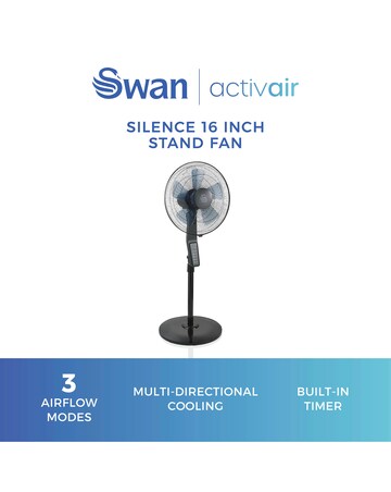 Swan 16'' Silence Stand Fan - Black
