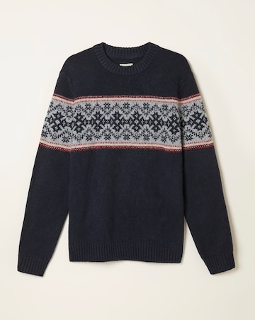 FatFace Snowflake Christmas Jumper (Regular & Tall) - Navy