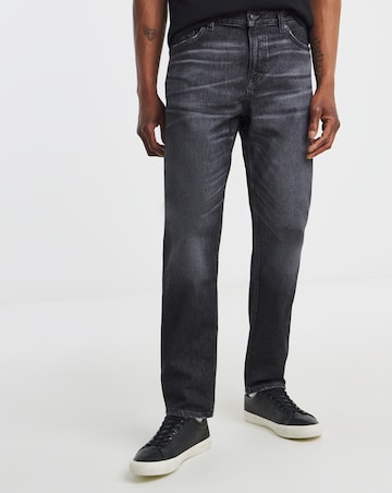 BOSS Straight Fit Move Stretch Jeans - Charcoal