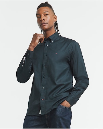 Tommy Hilfgier Long Sleeve Flex Poplin Shirt - Black
