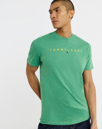 Tommy Jeans Regular Linear Logo T-Shirt - Green