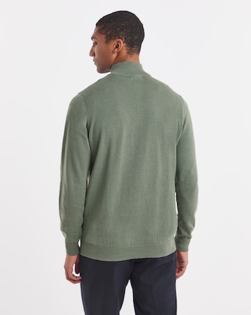 Cotton 1/4 Zip Funnel Knit Top