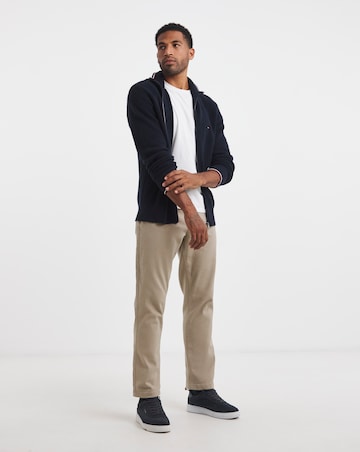 Tommy Hilfiger Rib Zip Through Knit - Navy