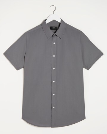 Grey Short Sleeve Formal Shirt Reg