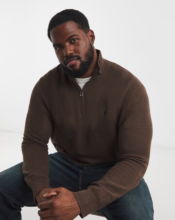 Polo Ralph Lauren 1/4 Zip Jumper - Brown Heather