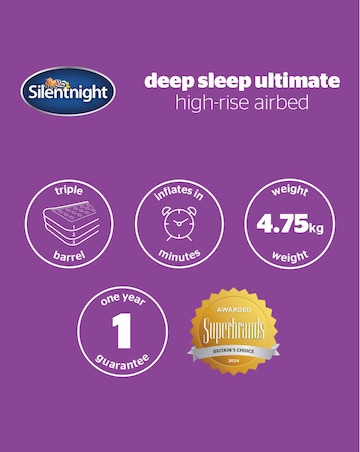 Silentnight Ultimate Deep Sleep High-Rise Airbed with Electric Pump - Single