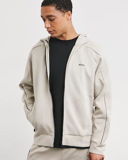 BOSS Light Beige Classic Full Zip Hoodie