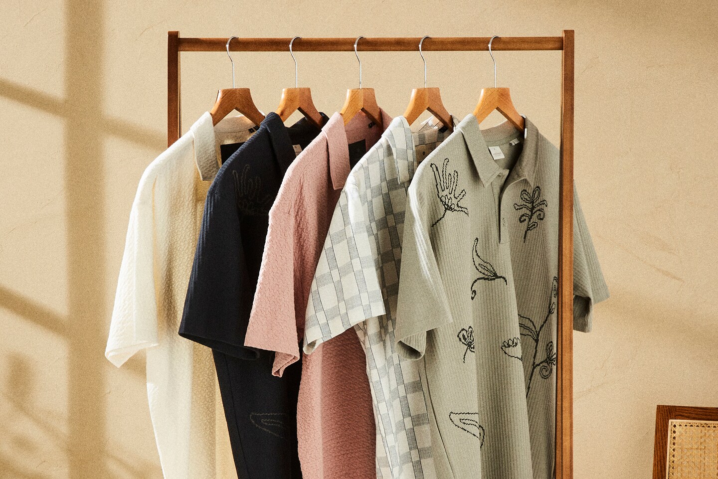 Jack & Jones summer shirts displayed on a clothes rail
