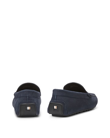 Boss Noel Suede Driving Moccasin - Navy