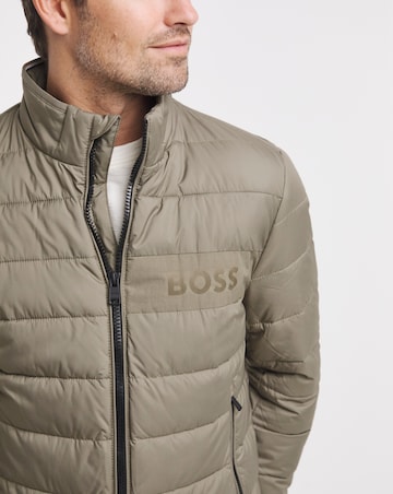 BOSS Logo Padded Jacket - Brown