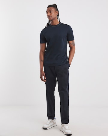 BOSS Short Sleeve Rib Neck T-Shirt - Navy