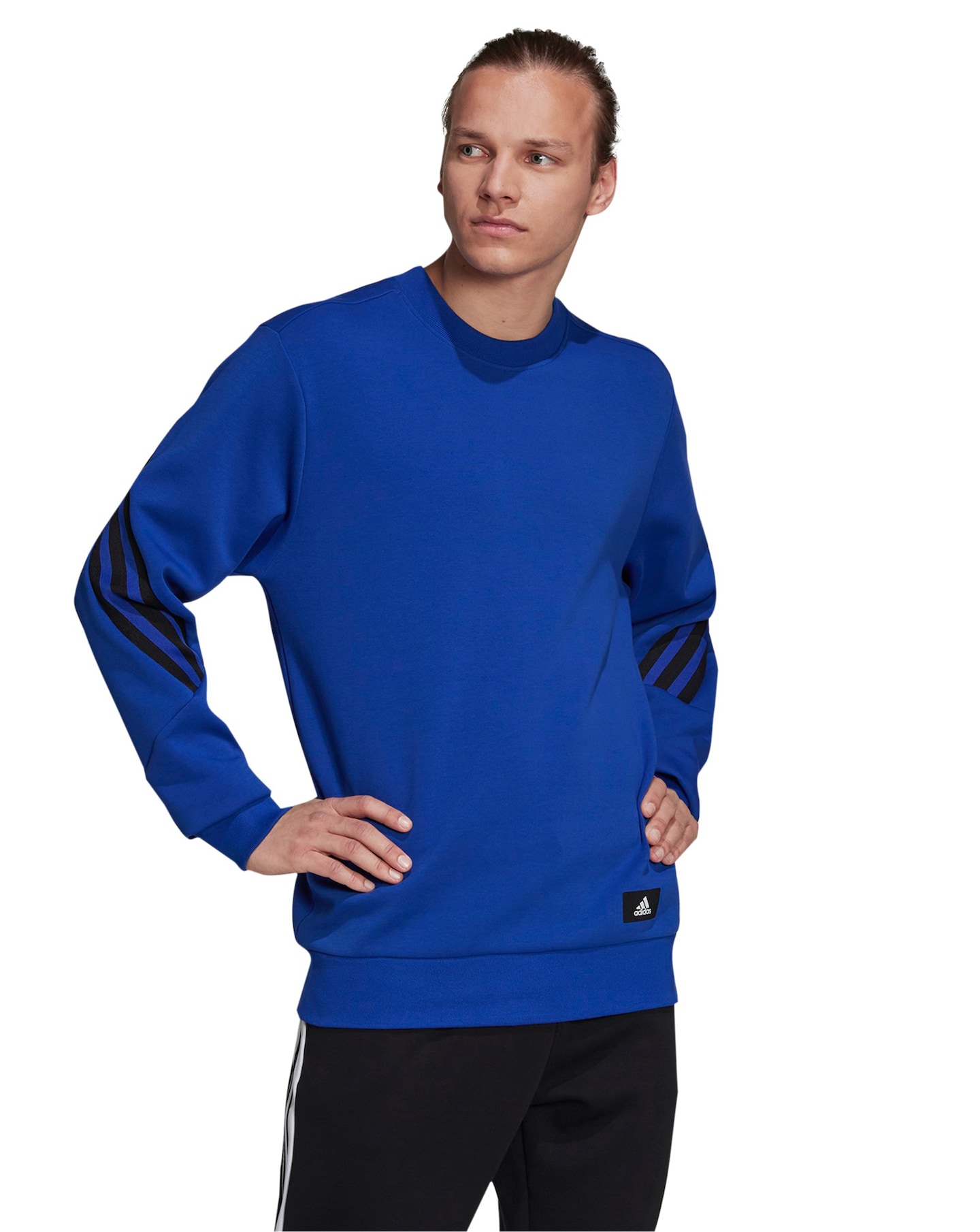 Adidas 3 stripe crew sweatshirt online
