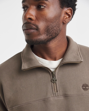 Timberland 1/4 Zip Sweatshirt - Brown