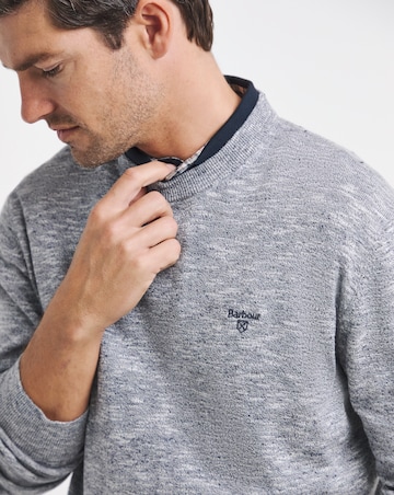 Barbour Flaxby Linen Blend Crew Neck Jumper - Navy
