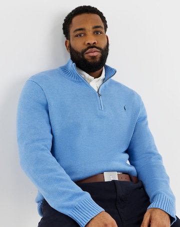 Polo Ralph Lauren 1/2 Zip Knit Jumper - Soft Royal
