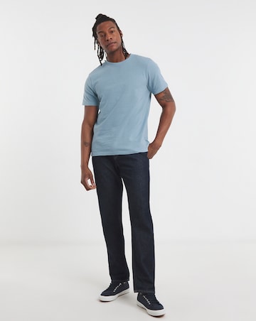 Textured Crew Neck T-Shirt-Blue