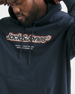 Jack &amp; Jones Vesterbro Logo Hoodie - Navy