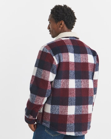 Tommy Jeans Check Teddy Collar Overshirt - Navy