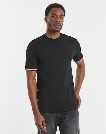 BOSS Contrast Cuff Short Sleeve T-Shirt - Black
