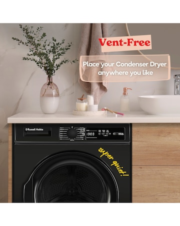 Russell Hobbs RH8CTD111B, 8kg, Condenser Tumble Dryer - Black