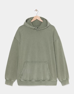 Acid Wash Oversized Hoodie- Khaki