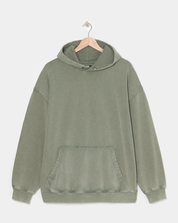 Acid Wash Oversized Hoodie- Khaki