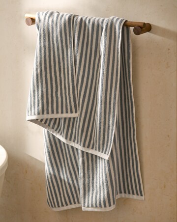 Yard Hebden Stripe Cotton Towel - Grey