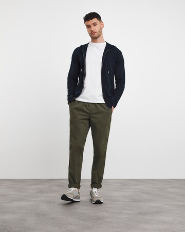 Dark Navy Cotton Knit Hoodie