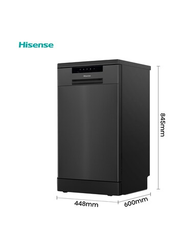 Hisense HS523E15BUK Slimline 10 Place Settings Dishwasher - Black
