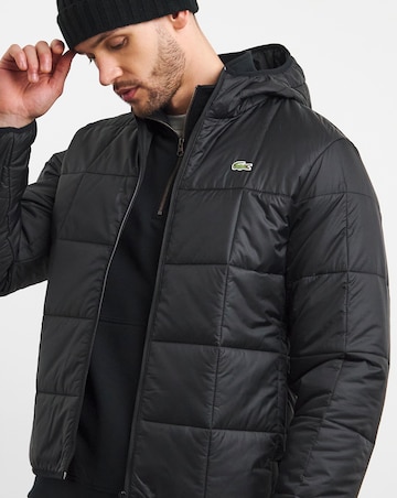 Lacoste Black Hooded Padded Jacket