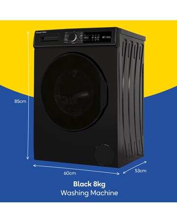 Russell Hobbs RH814W111B, 8kg, 1400rpm, Washing Machine - Black