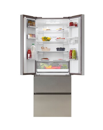Haier HFR5719EWMP Total No Frost American Fridge Freezer Silver + Install