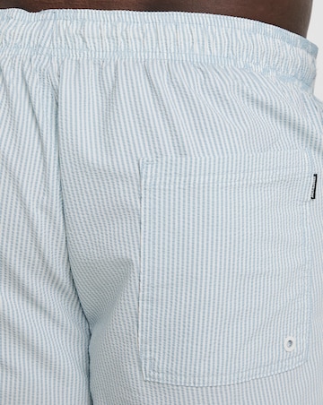 Jack Jones Seersucker Stripe Shorts - Blue Stripe
