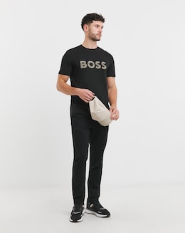 BOSS Short Sleeve Black Raised Logo T-Shirt