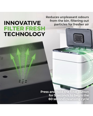 Tower 50L Ozone Recycling Sensor Bin White