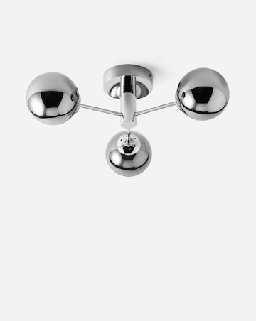 Chrome Ceiling Light With Smokey Glass Shade