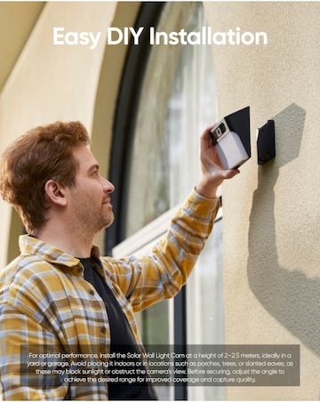 Eufy Outdoor Solar Panel Wall Light 2K No Fee Camera