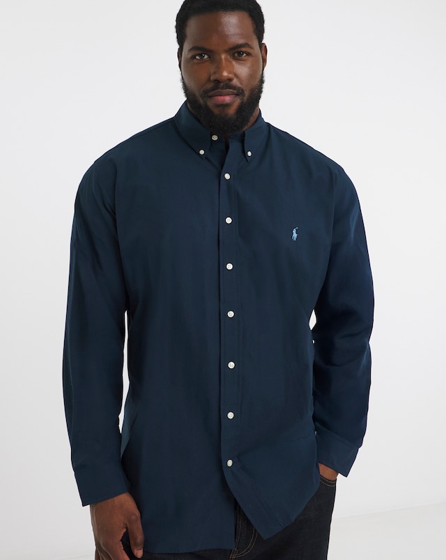 Polo Ralph Lauren Long Sleeve Stretch Poplin Shirt  - Navy