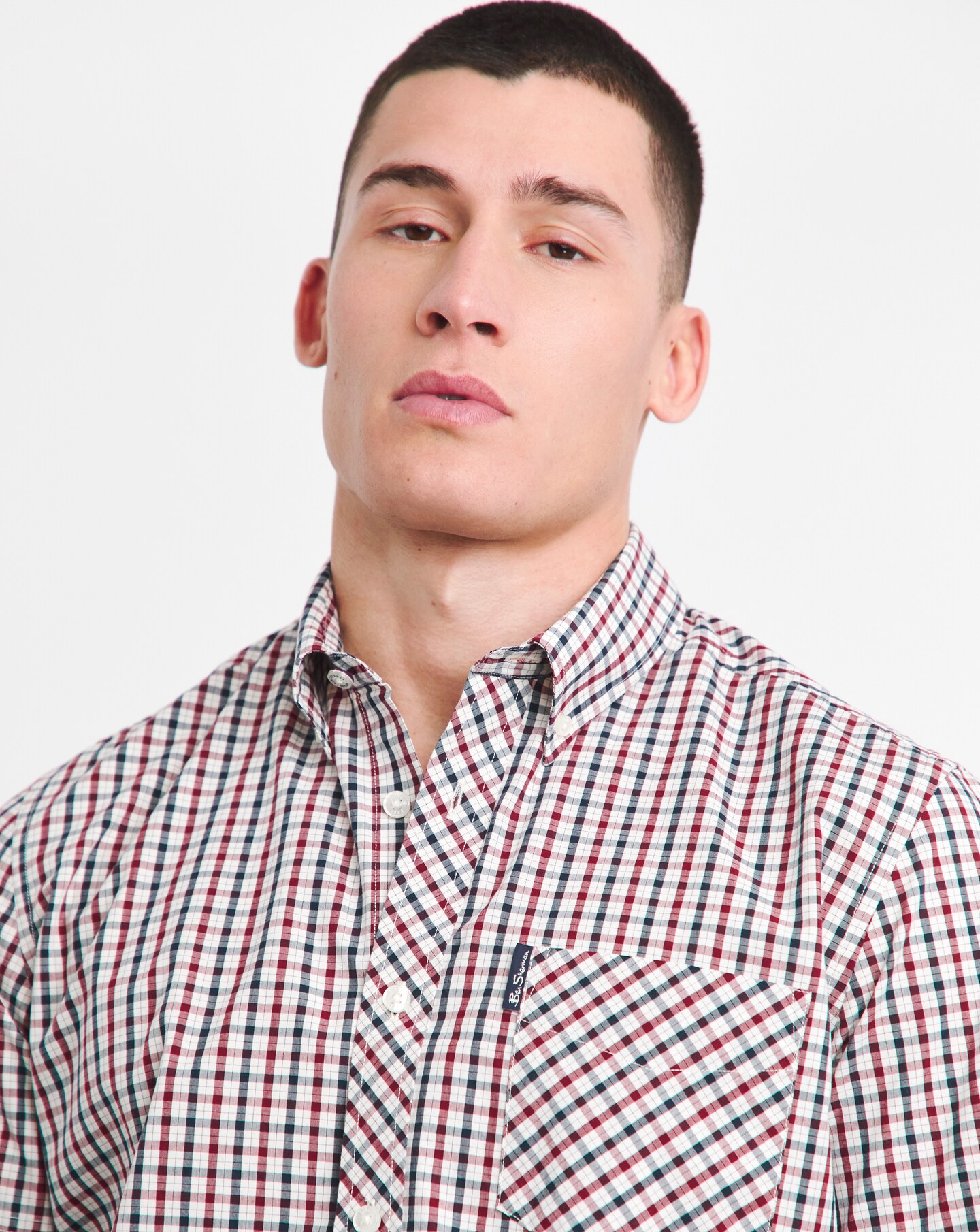 【Raucohouse】Embo check short sleeve over shirt Raucohouse