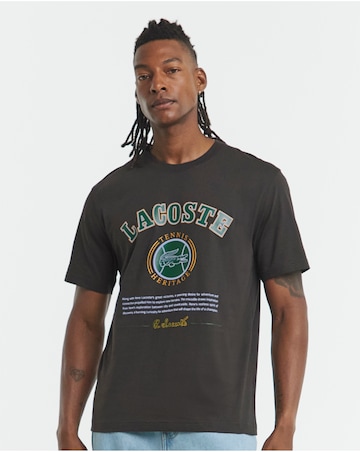 Lacoste Short Sleeve Graphic T-Shirt - Brown