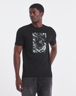 BOSS  Short Sleeve Animal Print T-Shirt - Black