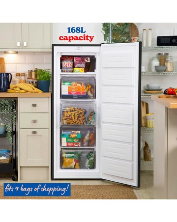Russell Hobbs RH143FZ552E1B 143cm High Small Upright Freezer - Black + Install