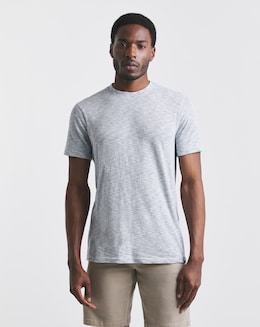 Union Textured Stripe T-Shirt- Indigo/ White