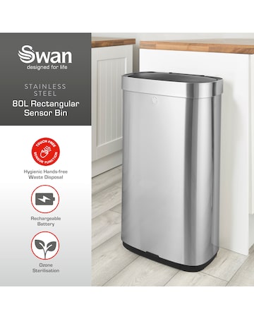 Swan 80L Rectangular Sensor Bin