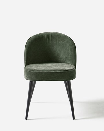 Bodie Black Dining Table with 4 Emilie Chenille Chairs