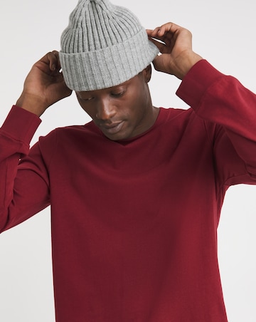 Long Sleeve Heavyweight T-Shirt Long Length- Cranberry